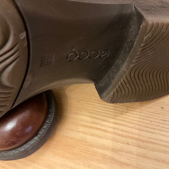 Ecco Brown Leather Ankle Boots - Picture 3 of 4